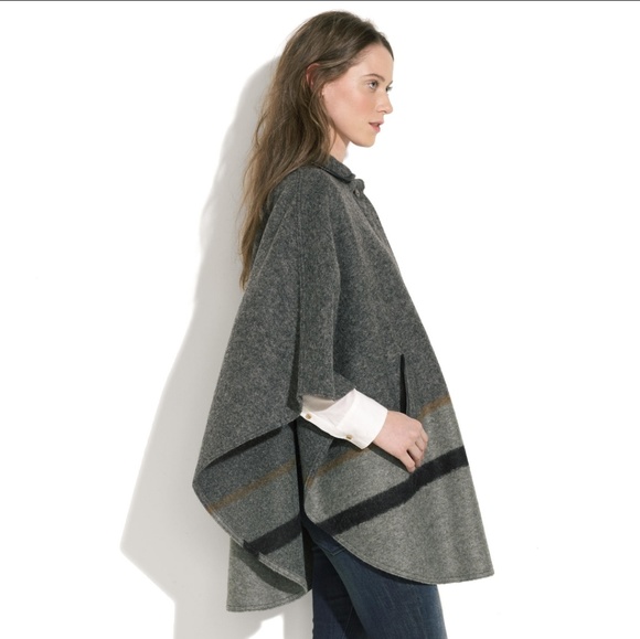 Madewell Hi-Line Trailrider Colorblock Wool Poncho - Picture 2 of 8